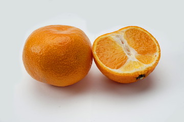 Tangerines isolated on a light background