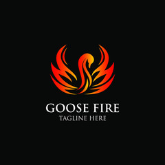 creative goose with fire logo templates