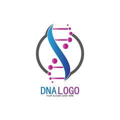 DNA vector logo design template.modern medical logotype.laboratory science icon symbol.colorful pharmacology sign-vector