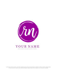 R N RN initial splash logo template vector. A logo design for company and identity business.