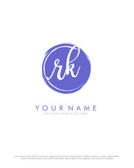 R K RK initial splash logo template vector. A logo design for company and identity business.