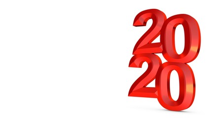 2020 New Year isolated on Background. 3d Illustration