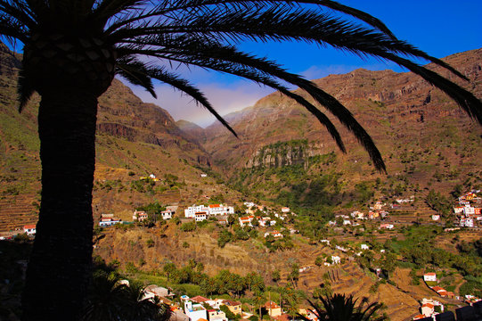 Landscape of the Valle Gran Rey in La Gomera, Canary Islands
