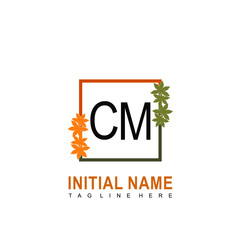 CM Beauty vector initial logo, handwriting logo of initial signature, wedding, fashion, jewerly, boutique, floral and botanical with creative template for any company or business