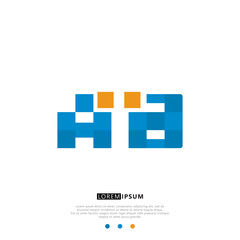 Obraz premium AB A B Logo Monogram with Blue and yellow Colors. modern letter logo