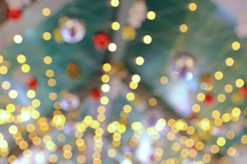 Blurred Christmas decoration, Bokeh from decorative light for festive and holiday background.