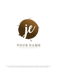 J E JE initial splash logo template vector. A logo design for company and identity business.