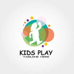 Colorful child play logo design -vector