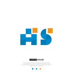AS A S Logo Monogram with Blue and yellow Colors. modern letter logo