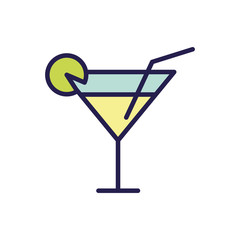 fresh tropical cocktail isolated icon