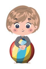 Isolated boy cartoon with toy vector design