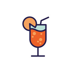 fresh tropical cocktail isolated icon
