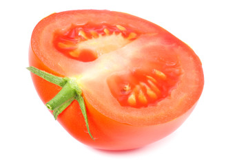 slice of tomato isolated on white background