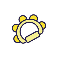 musical tambourine instrument fill style icon
