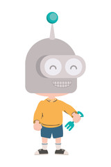 Isolated robot toy vector design