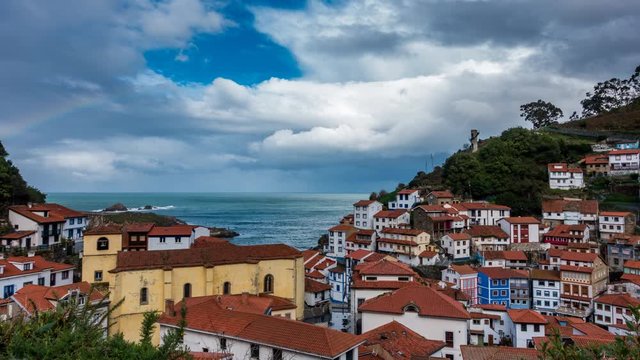 Cudillero fishing village time lapse in Asturias