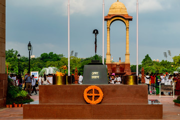 India Gate, Delhi, India; 16-Aug-2019; a stone canopy 