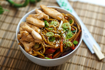 Asian food in a restaurant