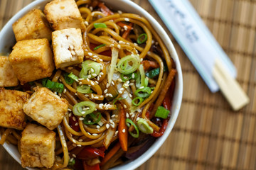 Asian food in a restaurant