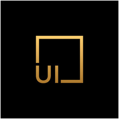 initial letter UI with square frame line art. business consulting concept. studio,room,group icon. Suitable for business consulting group company. square lines have connected meanings. - vector