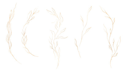 Fototapeta premium Gold Leaf Line