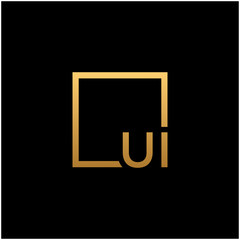 initial letter UI with square frame line art. business consulting concept. studio,room,group icon. Suitable for business consulting group company. square lines have connected meanings. - vector