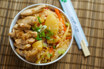 Asian food in a restaurant