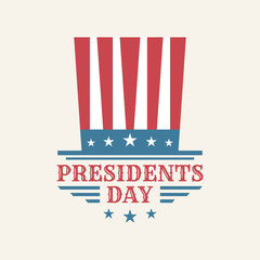 Vintage text Presidents Day with american color flag