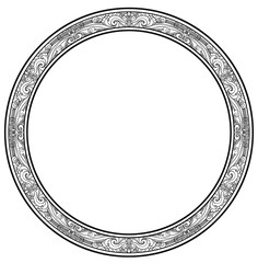 Coloring for adults, a circle with patterns around the perimeter in the Japanese style. 2D illustration.