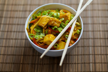 Asian food in a restaurant