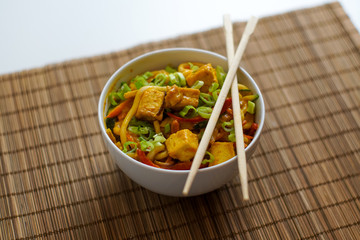 Asian food in a restaurant