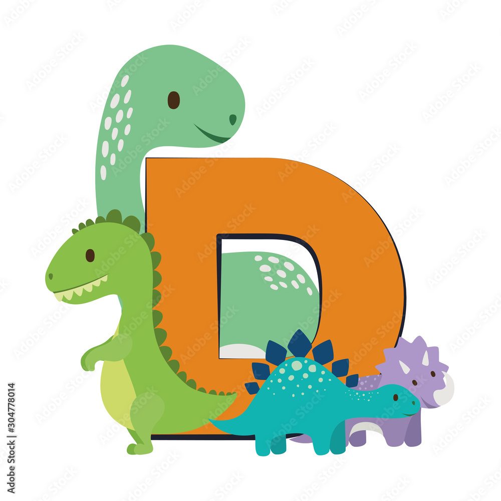Poster Isolated dinosaurs toy vector design