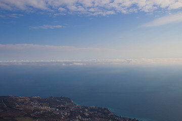 Seaside city view from the mountain