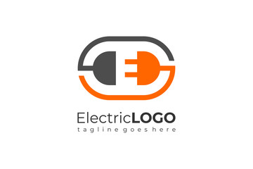 Letter E Electricity Logo Flat Vector Logo Design Template Element