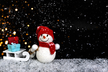  Merry Christmas and Happy New Year greeting card with copy space