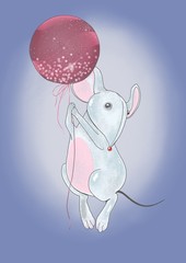  Rat symbol 2020 new year rat the symbol of the new year in a balloon