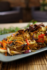 Asian food in a restaurant