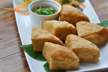 fried tofu , fried bean curd