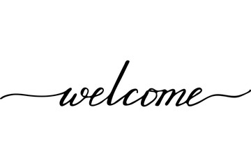 Phrase welcome handwritten text vector
