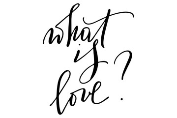 Phrase what is love handwritten text vector