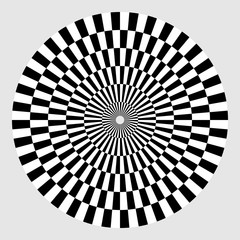 black and white optical illusion with circles