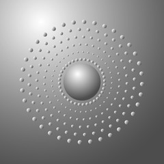abstract halftone background with gradient dots in circles. logo or icon for any project.