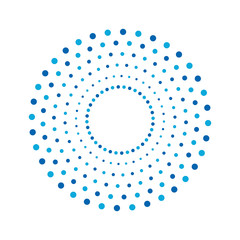 bicolour blue dots halftone as icon or logo or background