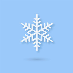 Vector Multilayered Paper Snowflake icon. Paper cut snow flake isolated on violet color cover. Weather ornate symbol. Flat style Christmas, Noel greeting Origami craft snowflake