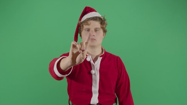 Adult Man Santa Claus No With Finger