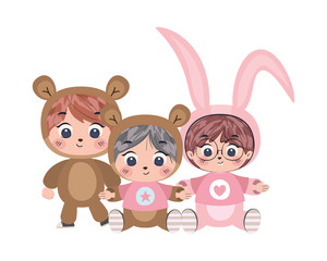 Isolated boys cartoons vector design
