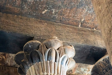 Temple of Khnum Column and Ceiling detail 