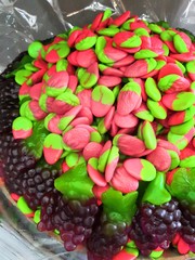 Candy Bar and sweet buffet with pink marshmallows