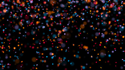 colorful confetti circles are falling