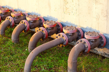 detail of oil pipeline with valves